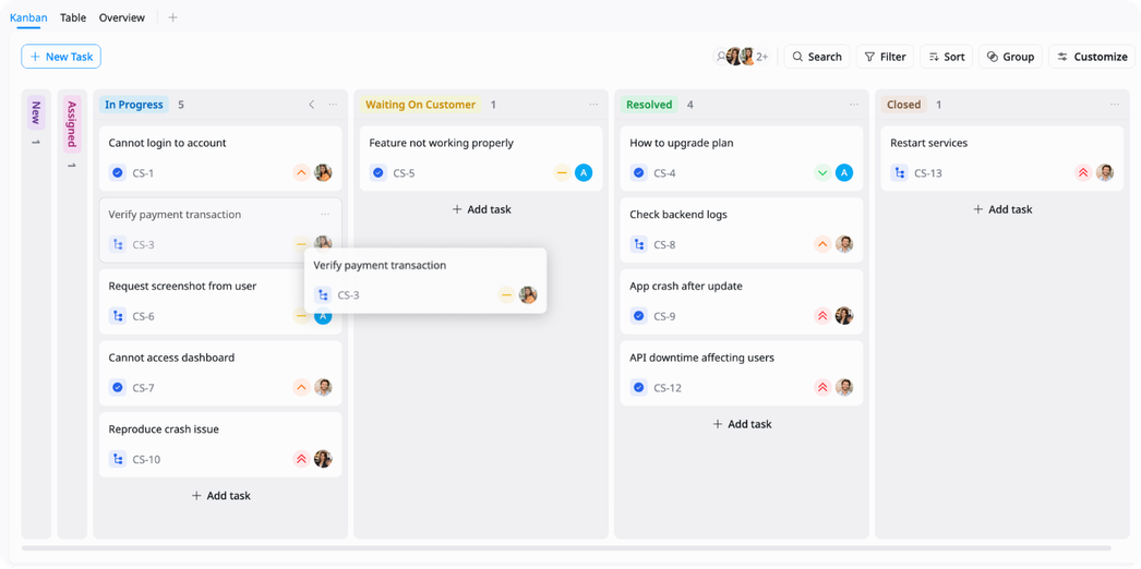 Track progress in Kanban